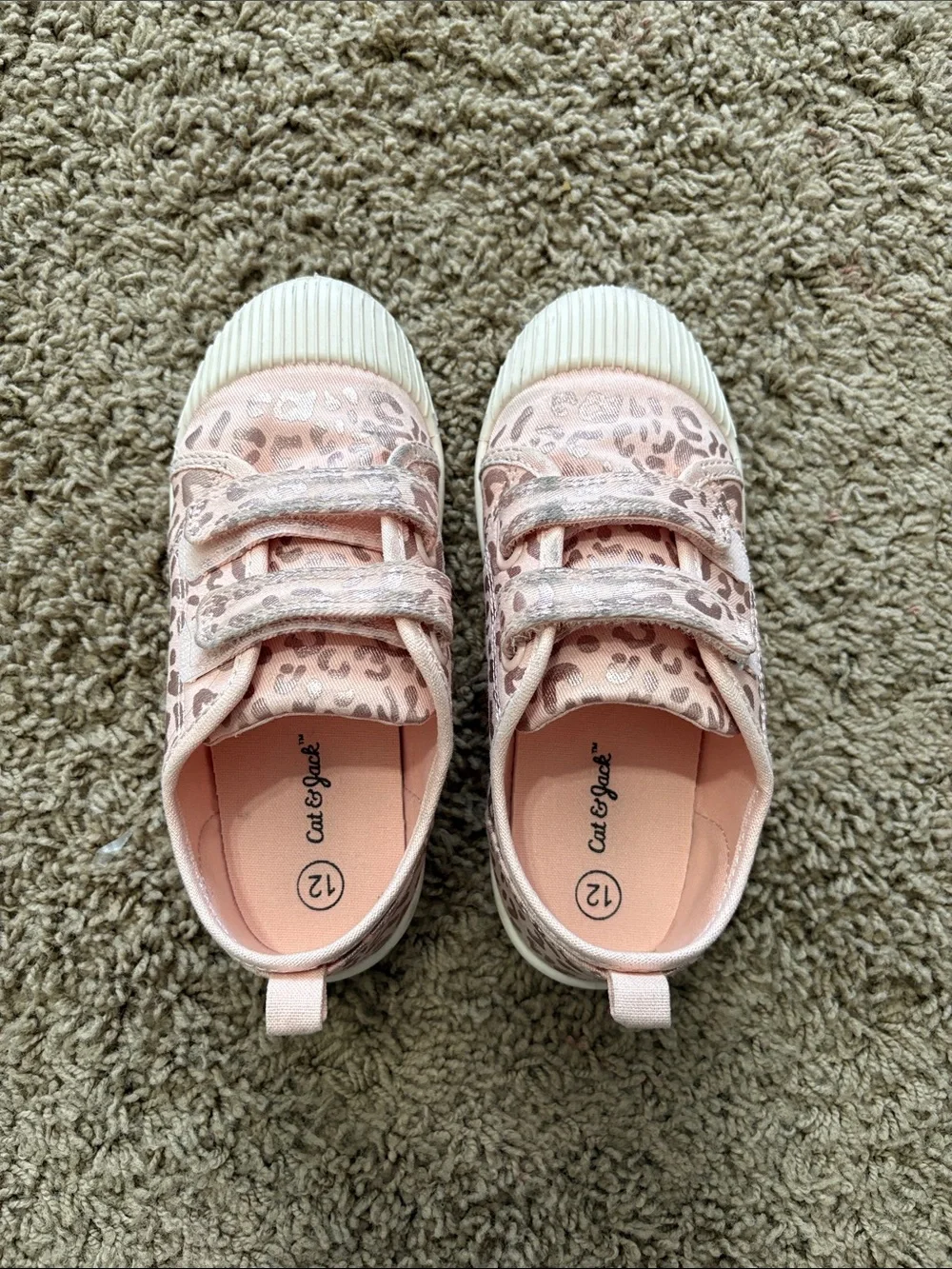 Cat & Jack Pink Leopard Print Hook-and-Loop Sneakers - Picture 5 of 5